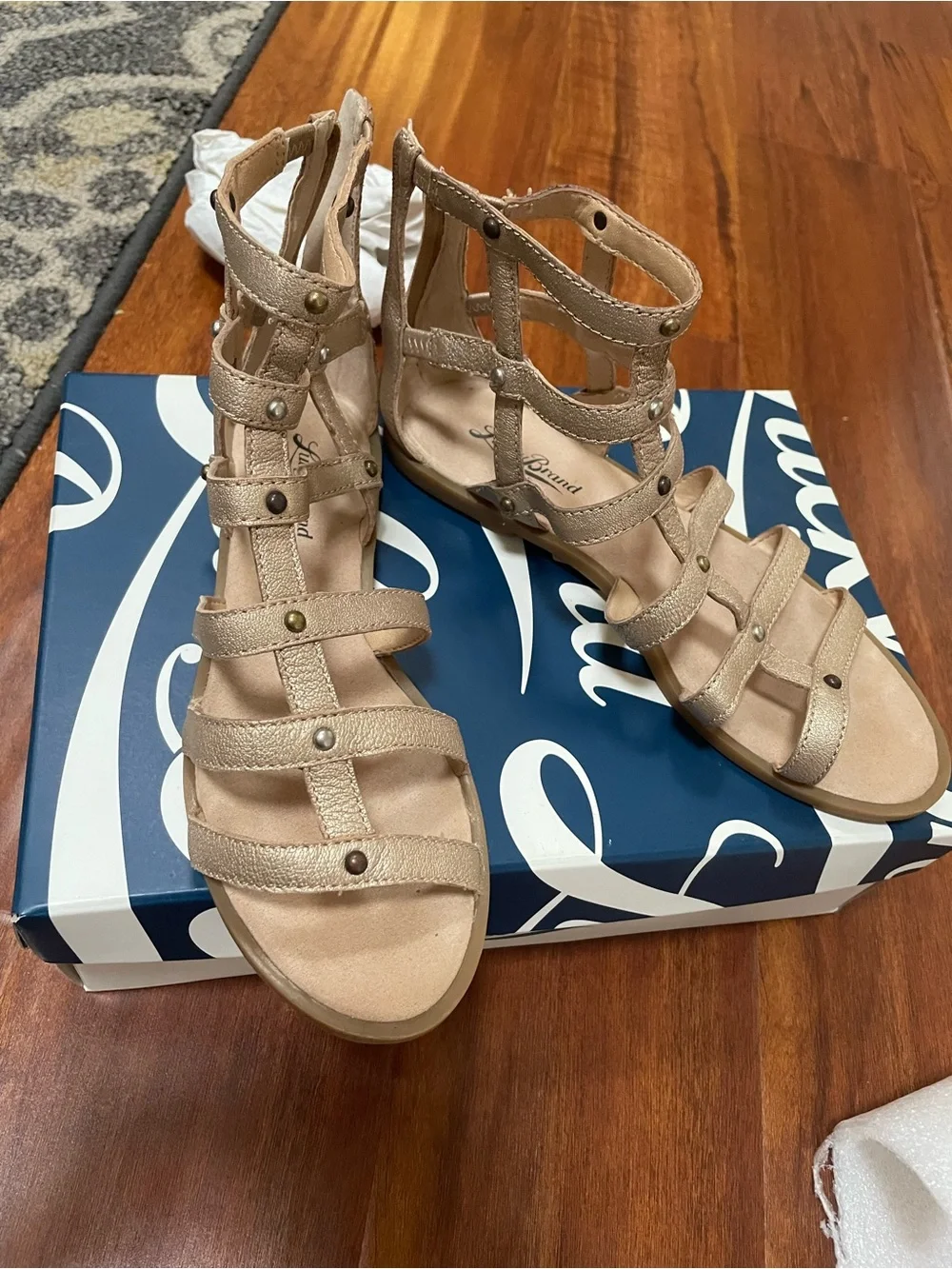 Lucky Brand Champagne Strappy Gladiator Sandals